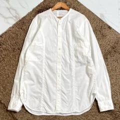 美品 12SS◎ヨウジヤマモトプールオム バンドカラー長袖シャツ 変形 白 綿