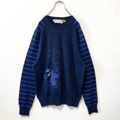 castelbajac カステルバジャック アニマル刺繍 ハーフジップ ニット ...