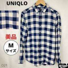美品　UNIQLO ユニクロ　トップス　ネルシャツ　長袖　チェック　コットン　M