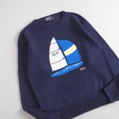 ラルフローレン　正規品　ニット　セーター　ネイビー　ヨット柄　美品