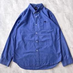 激安の 刺繍ロゴ stussy 希少XL】old シャンブレーシャツ ボタン 星 トップス