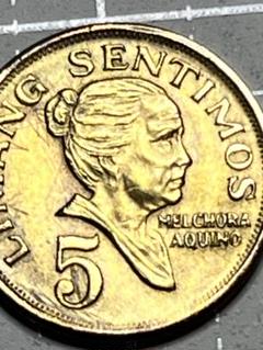 1944年45年フィリピン 20 センタボス  アンビルとハンマーを持つ女性5枚 ビルマから来た女性キリンのグループが、ロンドンでイギリス人の
