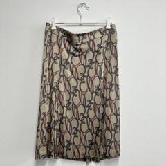BURBERRY バーバリー 幾何学模様 ベージュ スカート 44 レディース