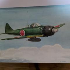 水彩画 零式艦上戦闘機五二型 - メルカリ