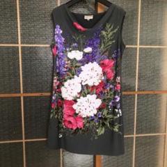 LAURA ASHLEY フラワープリント ノースリーブチュニック UK10