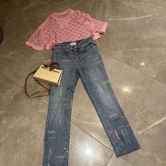 CHANEL ロゴプリント デニムパンツ34 クロップド丈 夏 - メルカリ