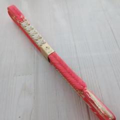 帯締め 絹 100％ 金属糸 平組紐 フォーマル 紅白 着物