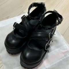 未使用品♡Ank Rouge 厚底シューズ 黒 Lサイズ ビジューリボン厚底シューズ - Ank Rouge(アンクルージュ)の