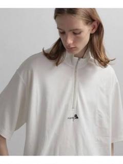 HARE ホワイト ハーフジップ Tシャツ