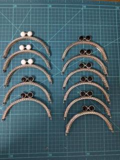 がま口金具 11個セット 黒と白