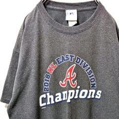 MLBジェニュインマーチャンダイズ アトランタブレーブスTシャツグレー灰色L古着