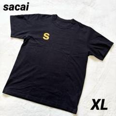 sacai サカイ Tシャツ 反転ロゴ 黒 5 XL ロゴ プリント 半袖