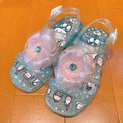 キティ　クリスタルフラワーサンダル　15センチ