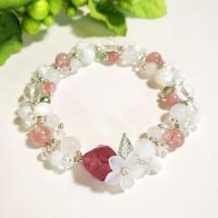 天然石　ブレスレット　＊No. 580＊ハンドメイド　パワーストーン　編み