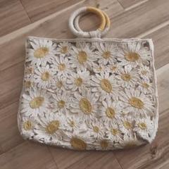 ZARA 花柄刺繍 かごバッグ