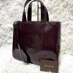 GUCCI エナメル 2way ハンドバッグ インターロッキング GG GUCCI エナメル 2way ハンドバッグ インターロッキング GG