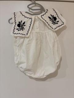 ホワイト　刺繍ロンパース　ベビー服　韓国