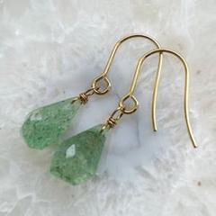 アベンチュリン ピアス イヤリング イヤーカフ サージカルステンレス 1粒