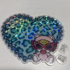 ヒスミニホログラムハートボート15cm 支え2個付き