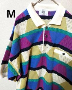 Modigliani 90s 3D patterned knit sweater L Khaki Wool
