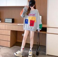 ゆったり グレー 大きいサイズ 着痩せ パーカー トレーナー XXL レディース