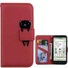 TEDTIKJT Rakuten Big Sケースカバー 手帳型 高級レザー 赤