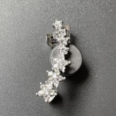 星のラインストーン片耳ピアス イヤーカフ シルバー