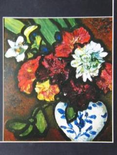 林 武 、花、高級希少画集画、版上サイン入 新品額付 林 武 、花、高級希少画集画、版上サイン入 新品額付