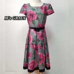 美品 M's GRACY エムズグレイシー ワンピース 薔薇 花柄 サイズ