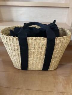 新品⭐︎ タグ付き　MUUN 中型 かごバッグ ナチュラル/ブラック MUUÑ | Sacs de Mode, objets éthiques