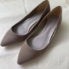 nouer グレー/ベージュ フラットシューズ スエード37 15000円