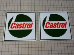 正規品 Castrol ステッカー 2枚白/105×105mm 当時物 カストロ