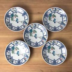 九谷焼 新品 5.8号皿揃 染付丸紋花鳥 5枚 青風窯 - メルカリ