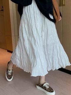 ロングシフォンスカート❤️年中活躍シンプルでお洒落なコーデに