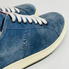 PRADA プラダ　レザースニーカー 25.0cm スエード　ブルー 美品のサムネイル