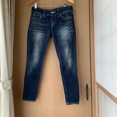 MOUSSY デニム 25 ダークブルー ローライズ ジーンズ ジーパン