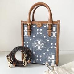 【新品】TORY BURCH Tモノグラム デニム ミニ トートバッグ 2way