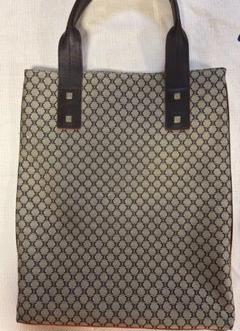 CELINE トートバッグ　トリオンフ　マカダム柄　キャンバス×レザー　A4可