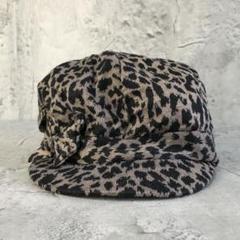 cy506古着　帽子　キャップ　キャスケット　茶　柄　キッズ　90s Y2K