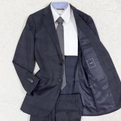 美品✨光沢生地　チェルッティ×コムサコレクション　2Bスーツ　セットアップ コムサデモード】チェルッティ生地 スーツ ブラック Mサイズ
