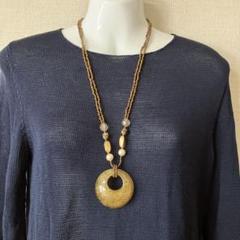 ゴールド グリッター ドーナツ型ネックレス