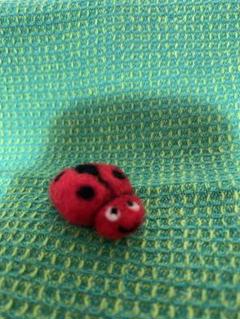 羊毛フェルト　ハンドメイド　てんとう虫