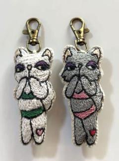 猫チャーム　キーホルダー　ハンドメイド