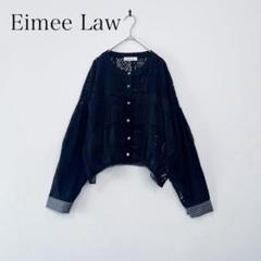 Eimee Law パッチワーククロシェシャツ ブラック 異素材
