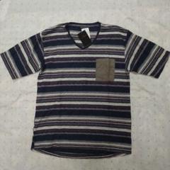 nano・universe　スリットジャガードVネックTシャツ