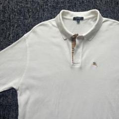 XL]Burberry Londonバーバリーロンドン ポロシャツ 白ホワイト