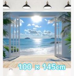 タペストリー 背景布 おうちフォト テラス ビーチ 海 夏 100×145cm