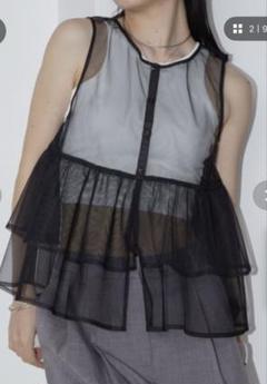 N RYU KAGA フリル ジレ ベスト チュール ブラック 黒 BLACK shein チュールフリルベスト♡h&m ザラ coca GU - メルカリ