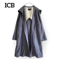 【美品】ICB ラムレザーコート　ロングコート　オンワード樫山　11号　リボン trim_ofcrs_item374b63389d7b11e