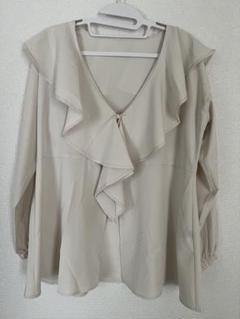 フリル付きベージュラッシュガード Lサイズ